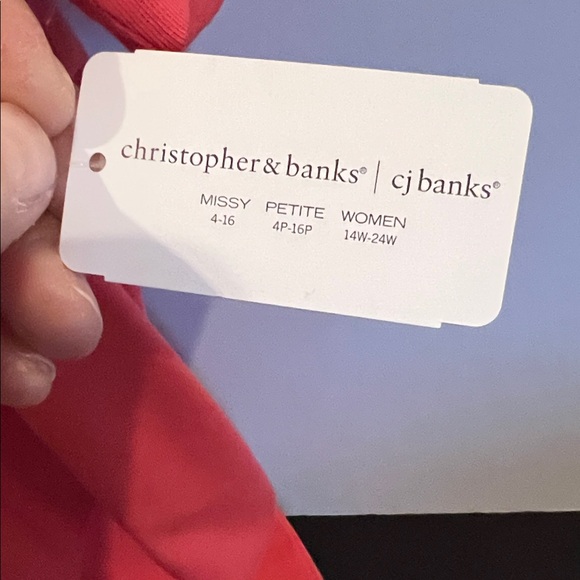 Christopher & Banks Vibrant Coral Short Sleeve Tee - Picture 4 of 5